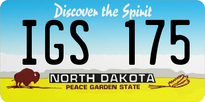 ND license plate IGS175