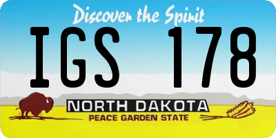 ND license plate IGS178
