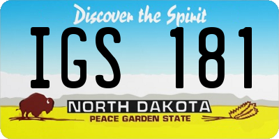 ND license plate IGS181