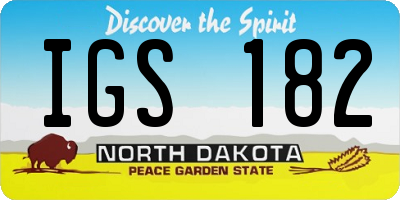 ND license plate IGS182