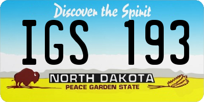 ND license plate IGS193