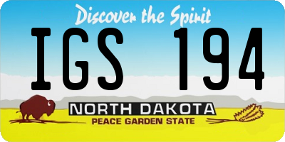 ND license plate IGS194