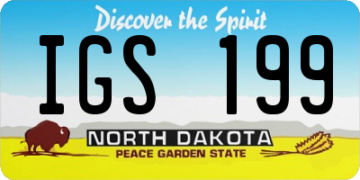 ND license plate IGS199