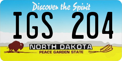 ND license plate IGS204