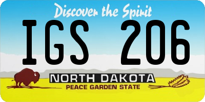 ND license plate IGS206