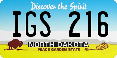 ND license plate IGS216