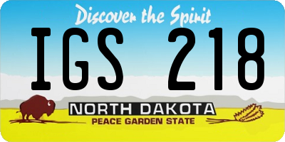 ND license plate IGS218