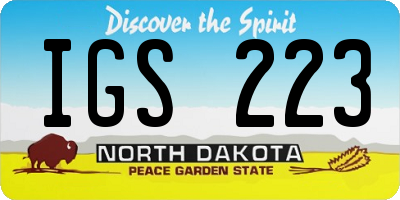 ND license plate IGS223