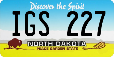 ND license plate IGS227