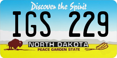 ND license plate IGS229