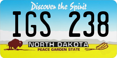 ND license plate IGS238