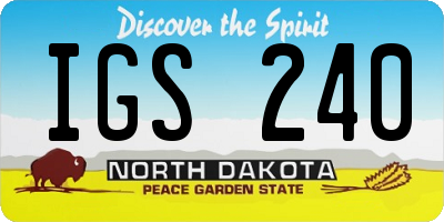 ND license plate IGS240