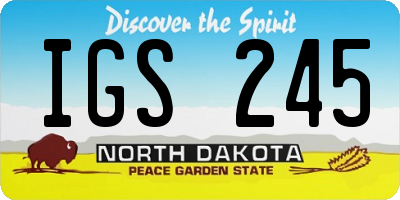 ND license plate IGS245