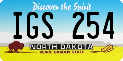 ND license plate IGS254