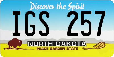 ND license plate IGS257