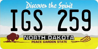 ND license plate IGS259