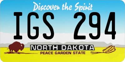 ND license plate IGS294