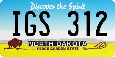 ND license plate IGS312