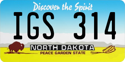 ND license plate IGS314