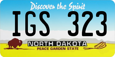 ND license plate IGS323