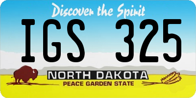 ND license plate IGS325