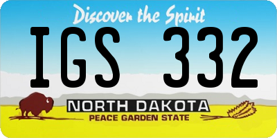 ND license plate IGS332