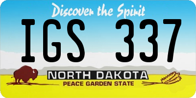 ND license plate IGS337