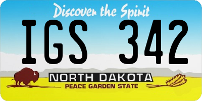 ND license plate IGS342