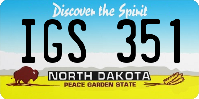 ND license plate IGS351