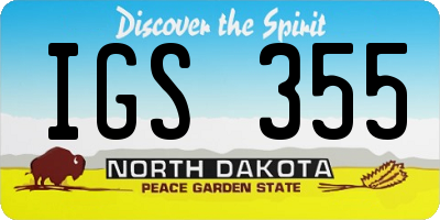 ND license plate IGS355