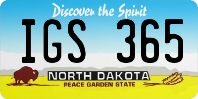 ND license plate IGS365