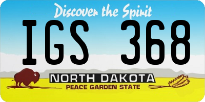 ND license plate IGS368