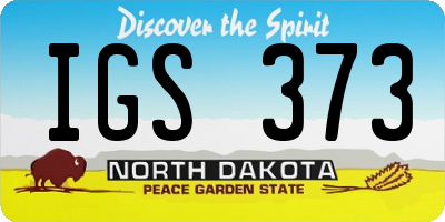 ND license plate IGS373
