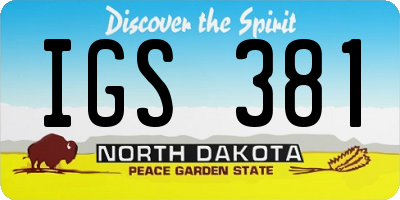 ND license plate IGS381