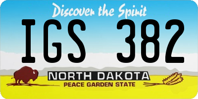 ND license plate IGS382