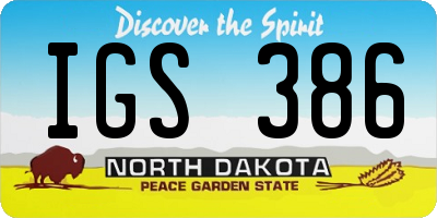 ND license plate IGS386