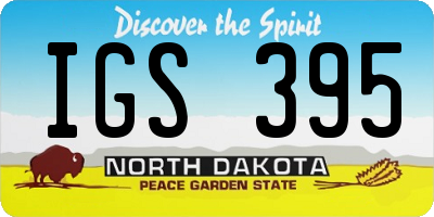 ND license plate IGS395