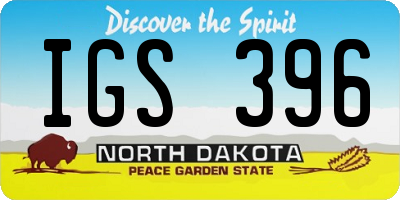 ND license plate IGS396