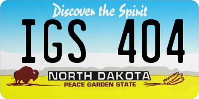 ND license plate IGS404