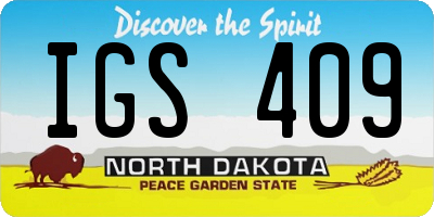 ND license plate IGS409