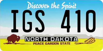 ND license plate IGS410
