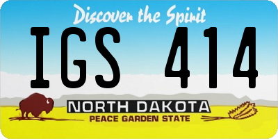 ND license plate IGS414