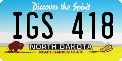 ND license plate IGS418