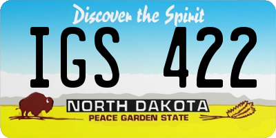 ND license plate IGS422