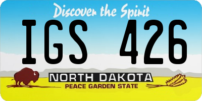 ND license plate IGS426