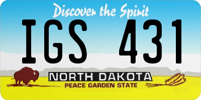 ND license plate IGS431