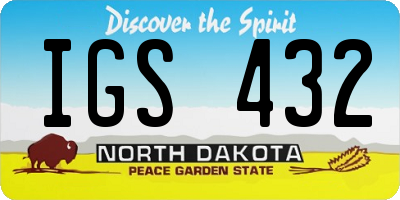 ND license plate IGS432