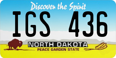 ND license plate IGS436