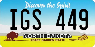 ND license plate IGS449