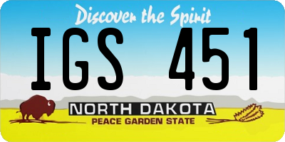 ND license plate IGS451